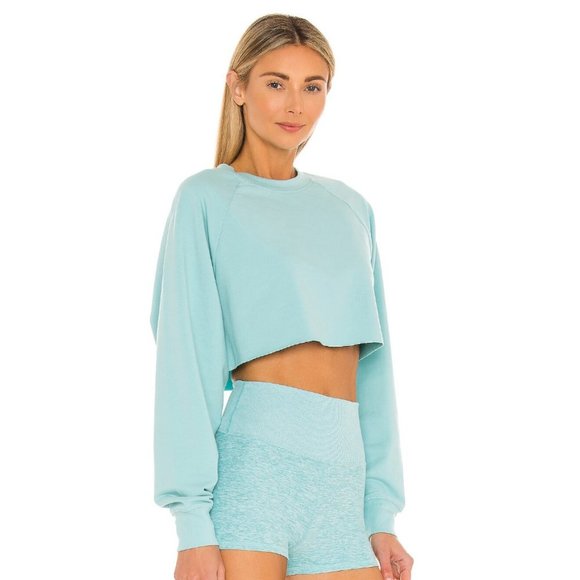 ALO Yoga Sweaters - Alo Yoga Double Take Pullover Sweatshirt Blue Quartz